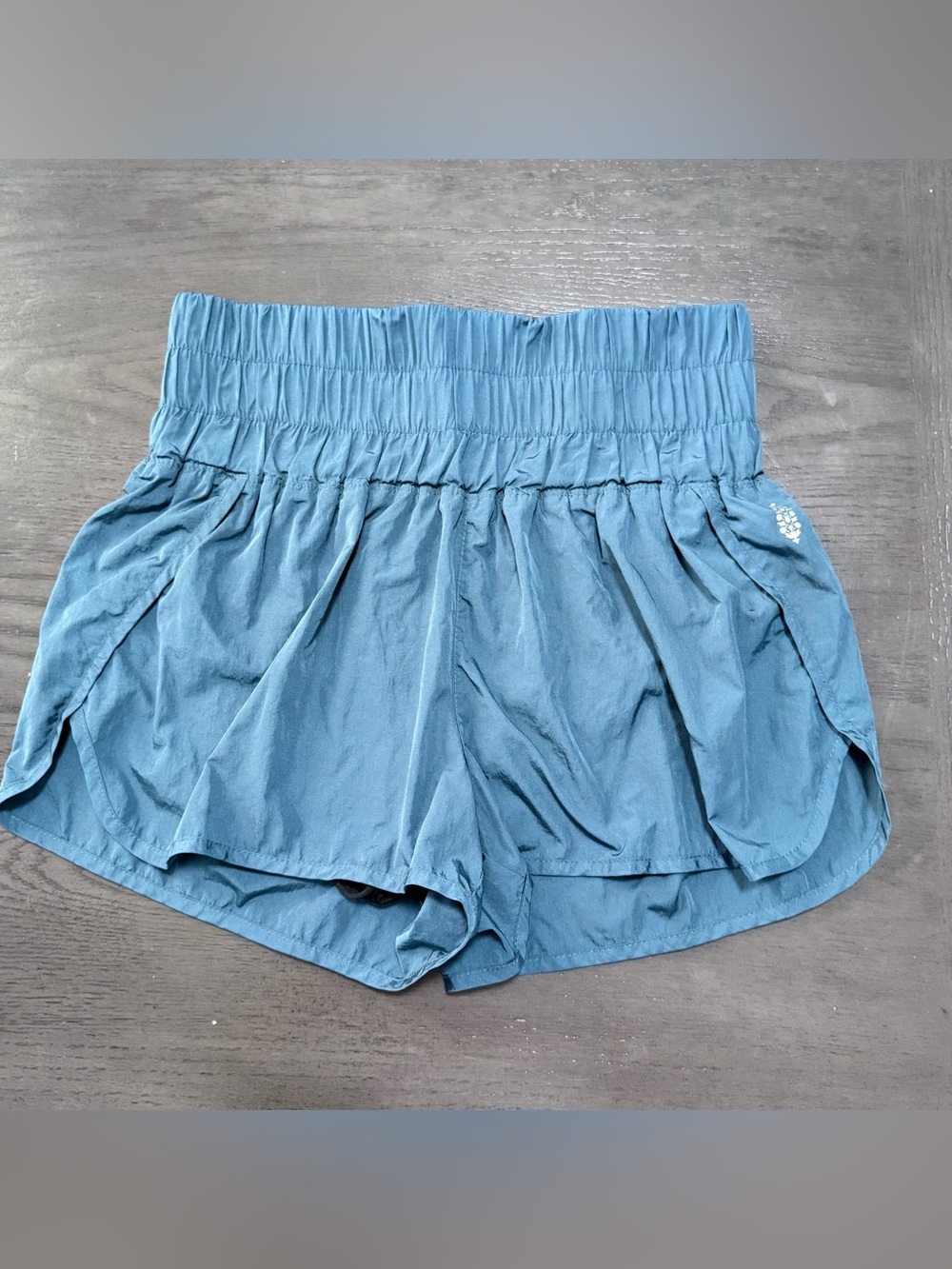 FP Movement Free People The Way Home Shorts Blue High Rise Running Shorts M